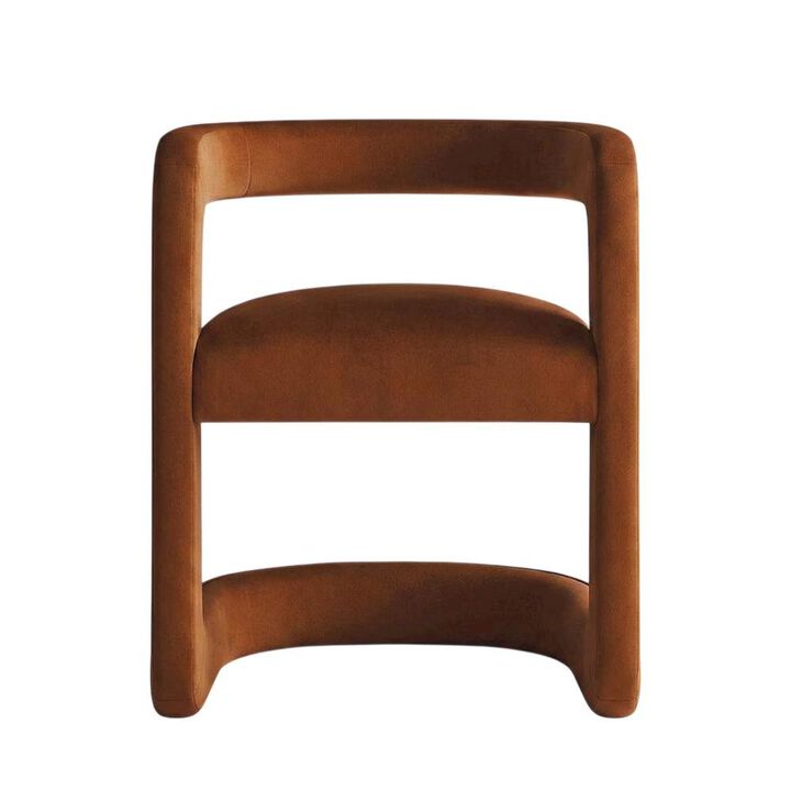 Performance Velvet Barrel Dining Chair with Arms, Cadet Blue