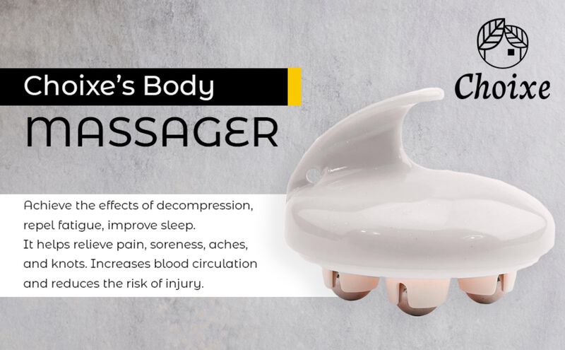 Rolling Body Massager. White, Stainless Steel. image number 1