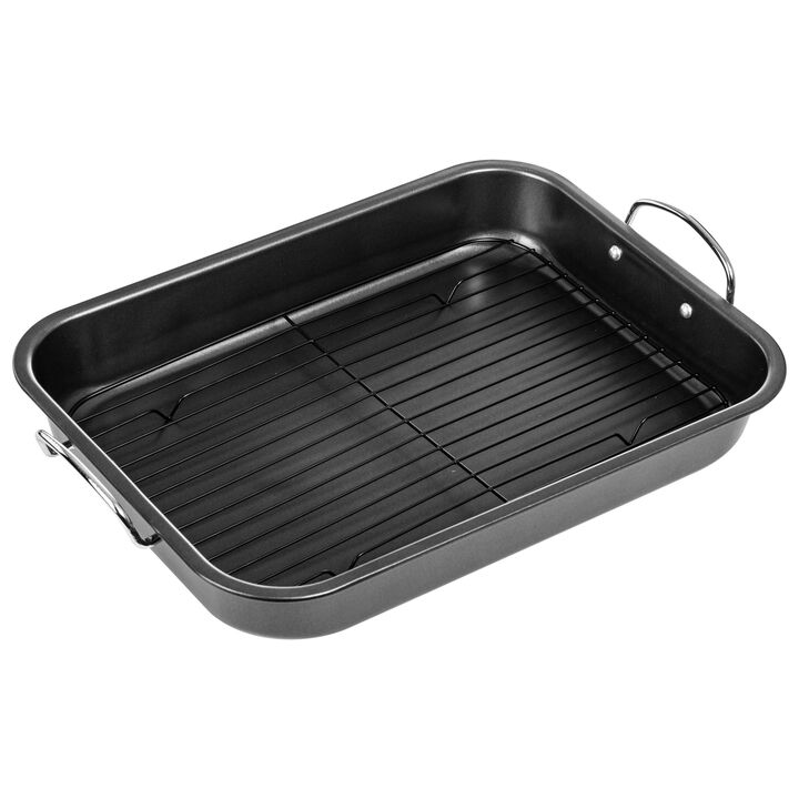 16" Non-Stick Carbon Steel Roasting Pan with Flat Rack