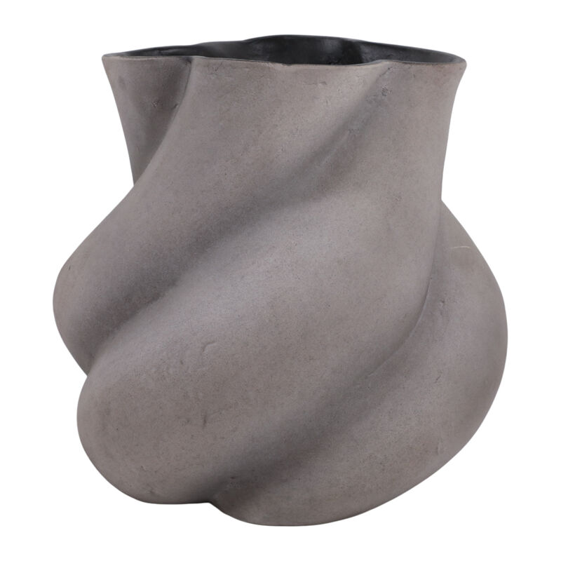 10x10" Distressed Twisted Ecomix Vase, Gray image number 2