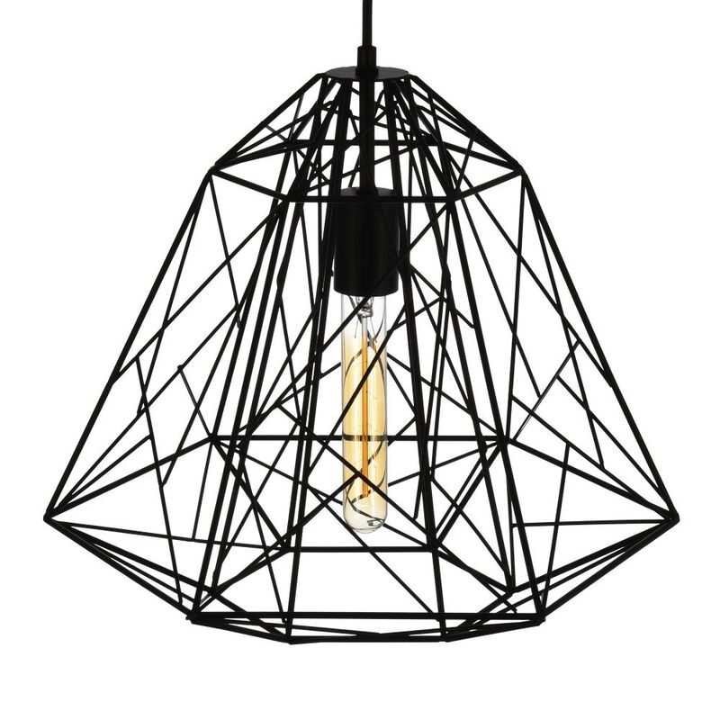 Bagheera 1 Light Down Pendant With Black Finish