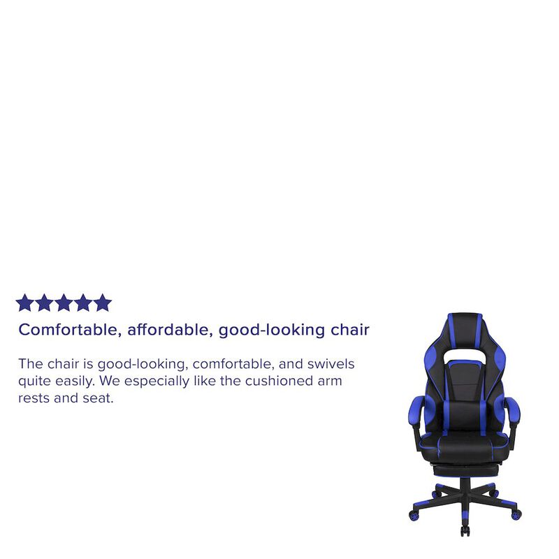 Flash Furniture X40 Gaming Chair Racing Computer Chair - Black/Purple image number 1