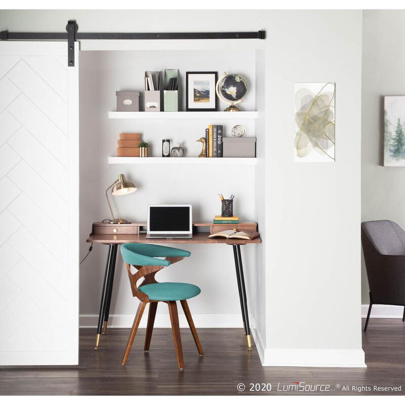 LumiSource Walnut, Teal Gardenia Chair