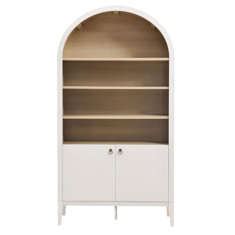 Modway Nolan 74 Tall Wide Arched Storage Display Cabinet Bookshelf