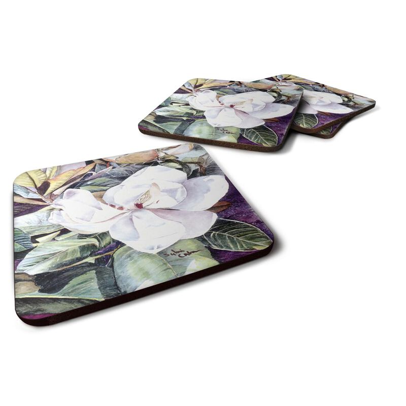 Caroline's Treasures 8002FC Flower-Magnolia Foam Coasters (Set of 4), 3.5 H x 3.5 W, Multicolor image number 0