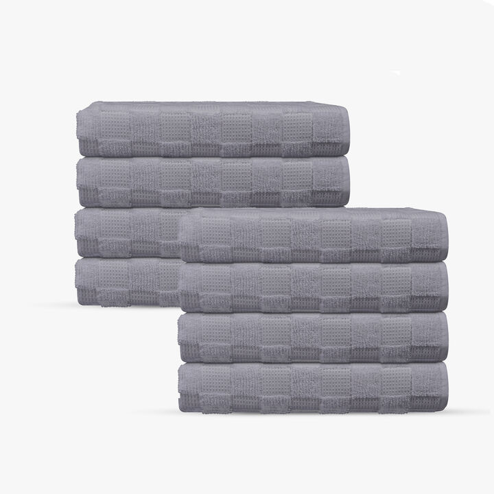 Waffle Terry 8 pcs Turkish Wash Towels Set