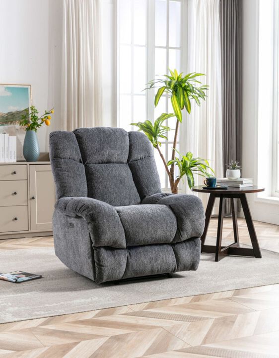 Olympia Bay, Inc. - Electric Power Recliner Chairs with USB Charge Port; Dark Gray