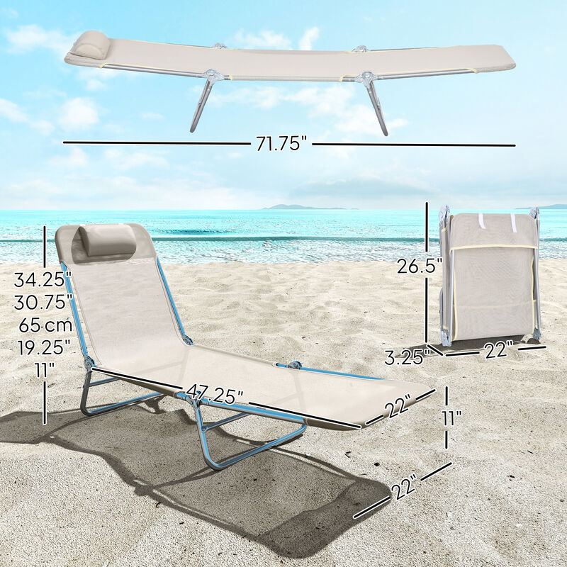 Hivvago 2-Piece Folding Chaise Lounge Chairs with Reclining Back image number 2