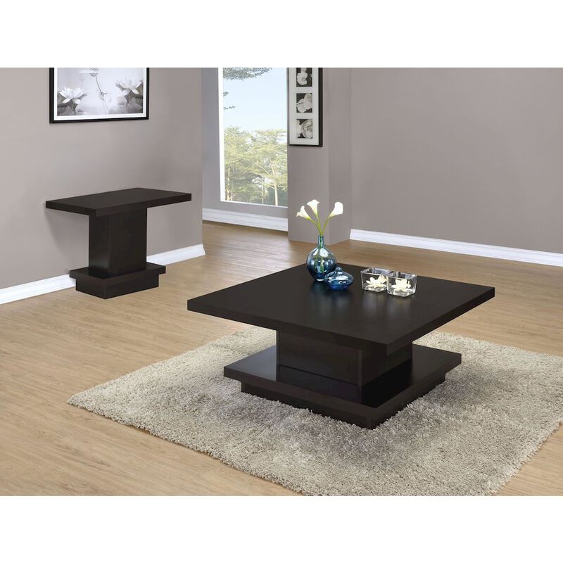 Coaster Reston 2-piece Square Coffee and End Table Set Cappuccino