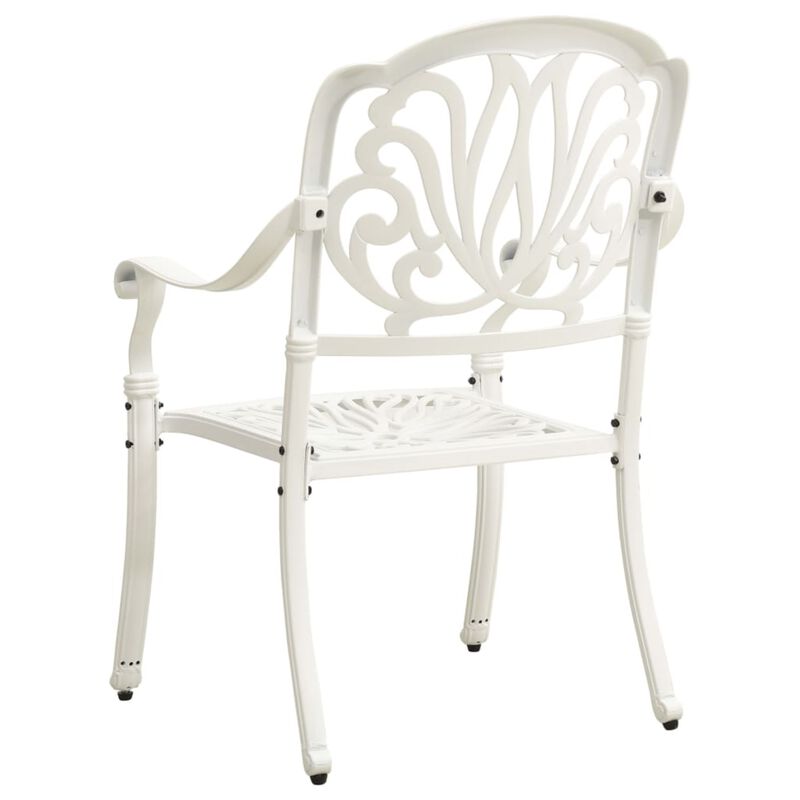 vidaXL Garden Chairs 2 pcs Cast Aluminum White
