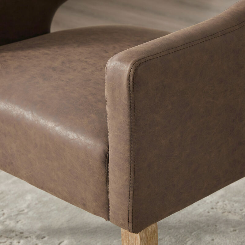 GOODSILO Modern Upholstered Accent Armchair Barrel Dining Chair Hollow-Out Side Club Chair image number 6