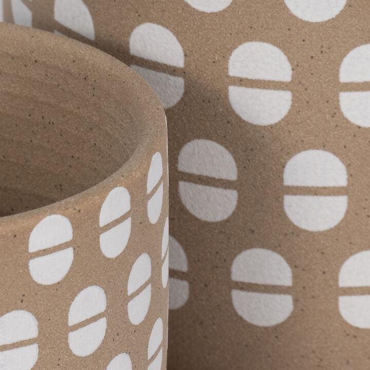 Hand Stamped Saucer Planters Set