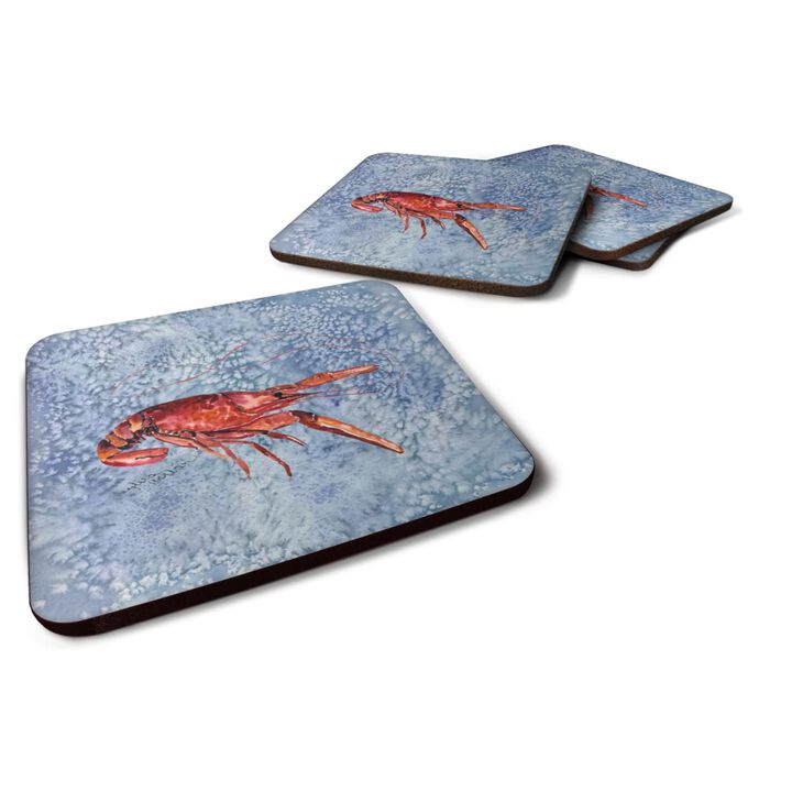 Caroline's Treasures 8231FC Crawfish Foam Coasters (Set of 4), 3.5 H x 3.5 W, Multicolor