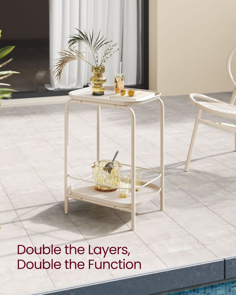 Storage Coffee Table with Metal Frame &ndash; 2-Tier Design with Functional Tray Top for Compact Spaces