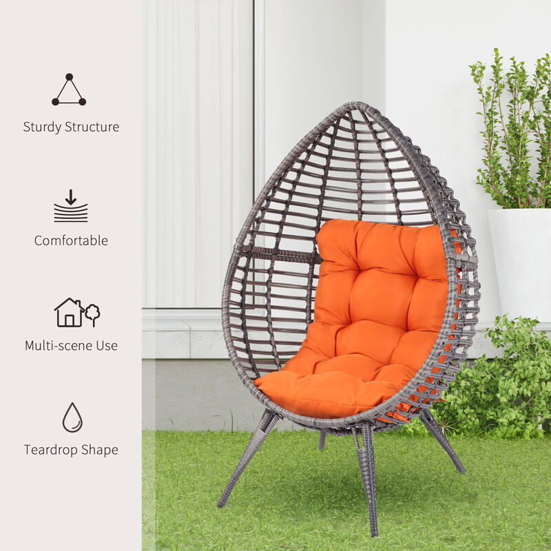 Hivvago Hanging Teardrop Chair with Adjustable Feet image number 5