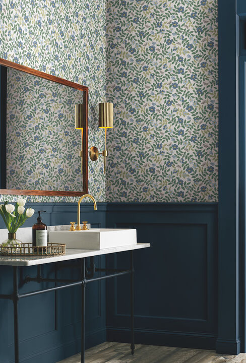 Primrose Blue & White Peel & Stick Wallpaper