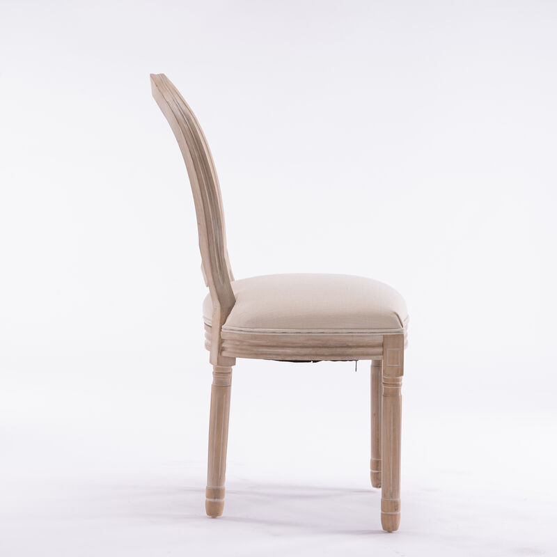 Merax Set of 2 French Style Upholstered Dining Chairs