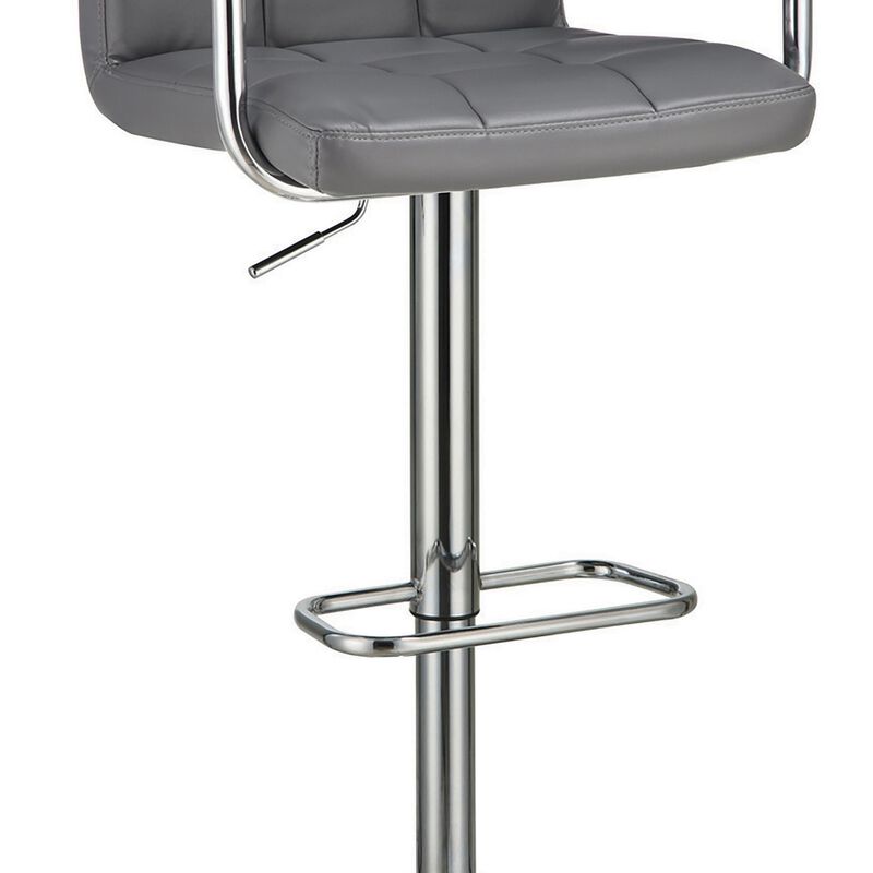 Grid Adjustable Swiveling Bar Stool, Grey