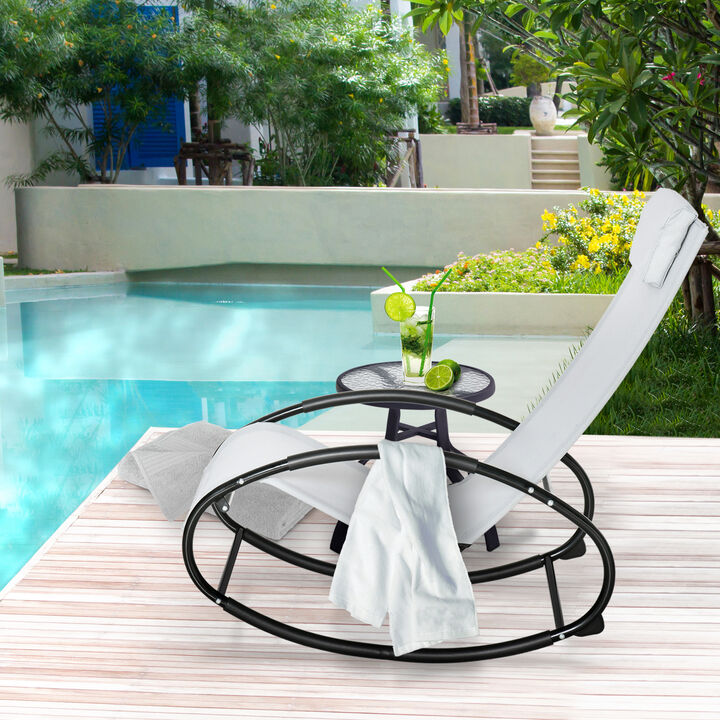 Hivvago Sunbathing Rocker Chair for Pool, Beach & Porch