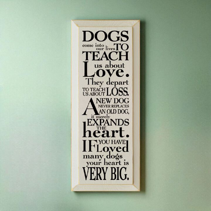Pet Lover Wood Sign Dogs Teach Us About Love Inspirational Wall Hanging