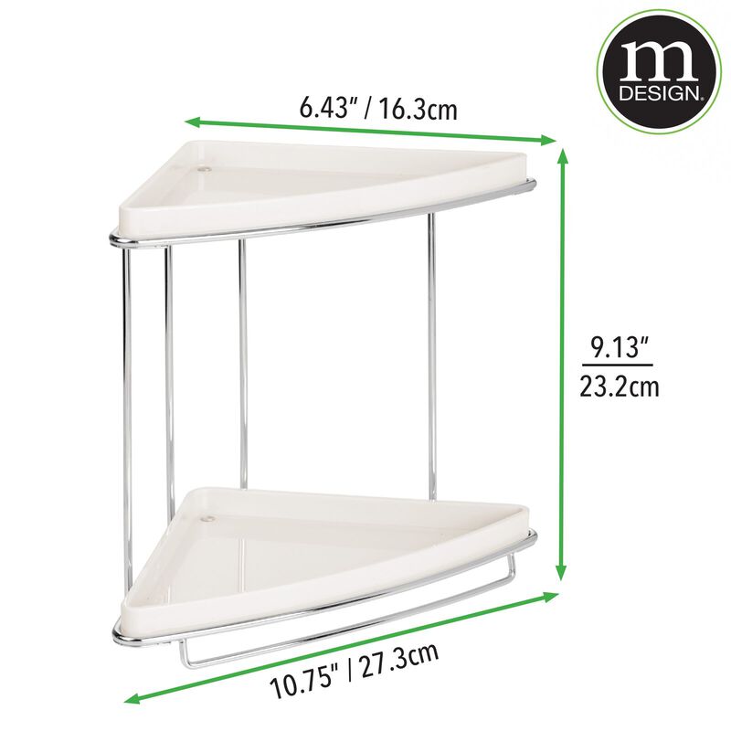 mDesign Steel/Plastic 2-Tier Bathroom Freestanding Organizer Shelf image number 5
