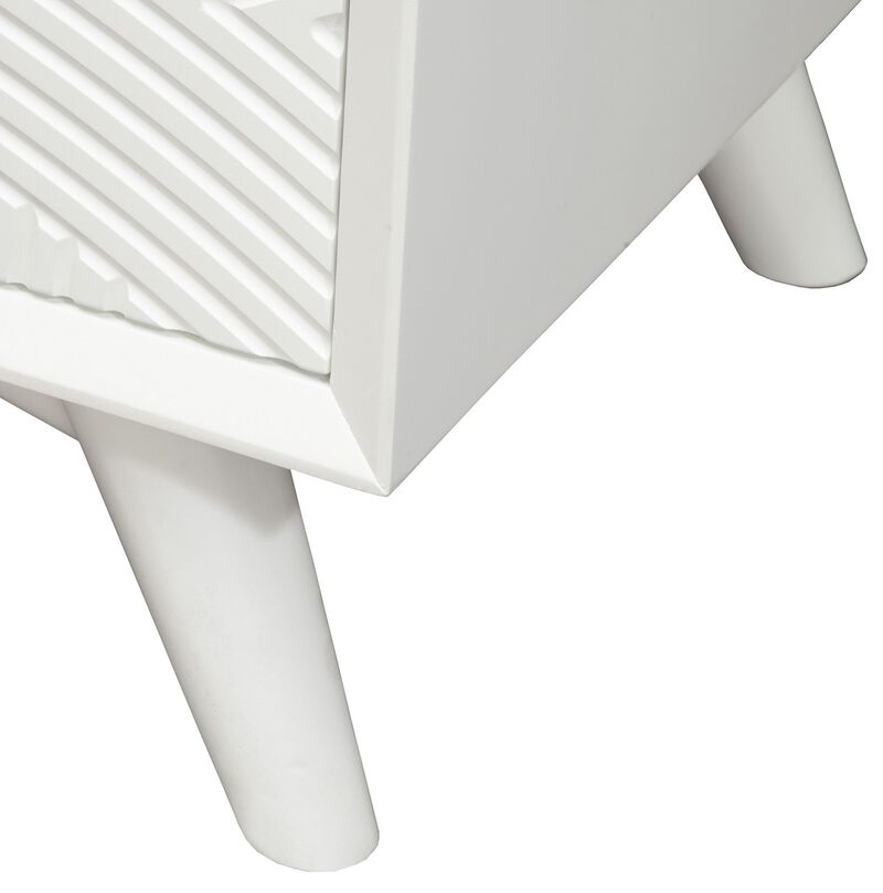 Two Drawer Nightstand &ndash; Solid Wood and Wood Bedside Storage Table