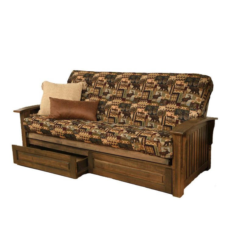 Washington Frame-Rustic Walnut Finish-Peter's Cabin Mattress-Storage Drawers image number 0