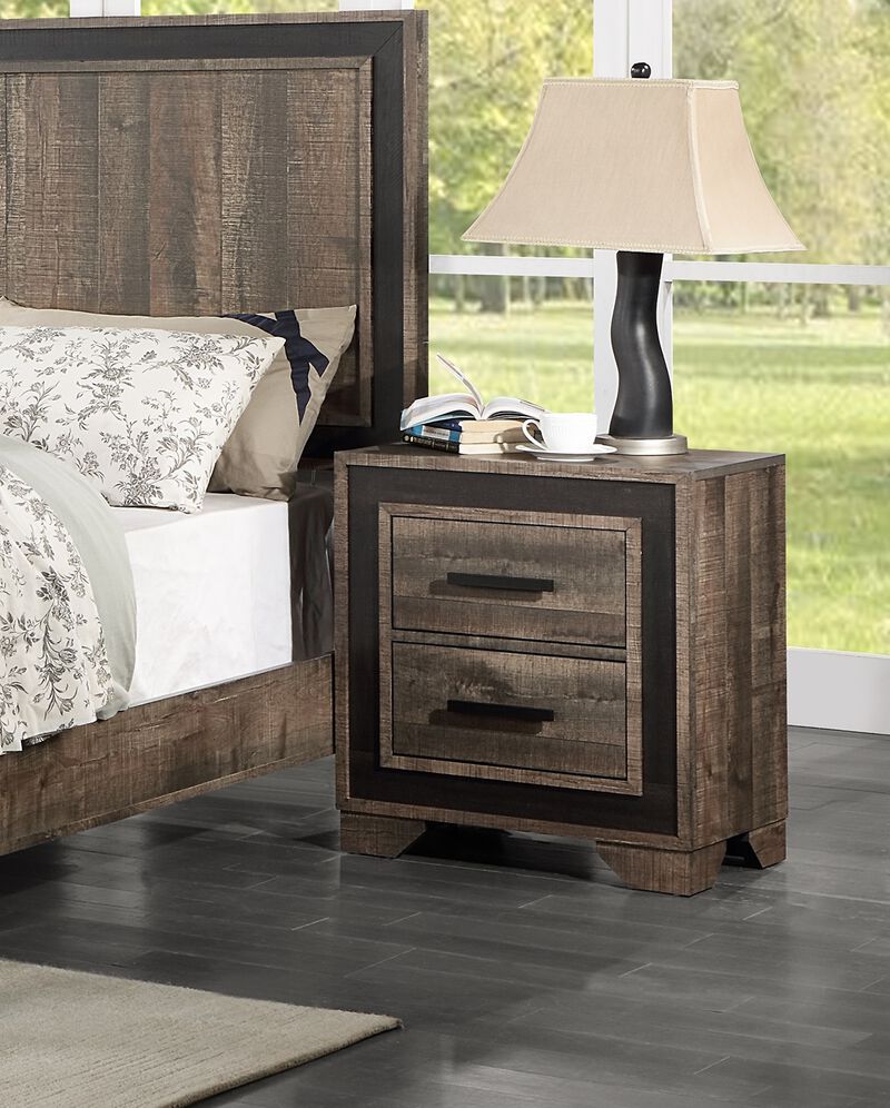 Streamdale Oak Nightstand with 2 Drawers