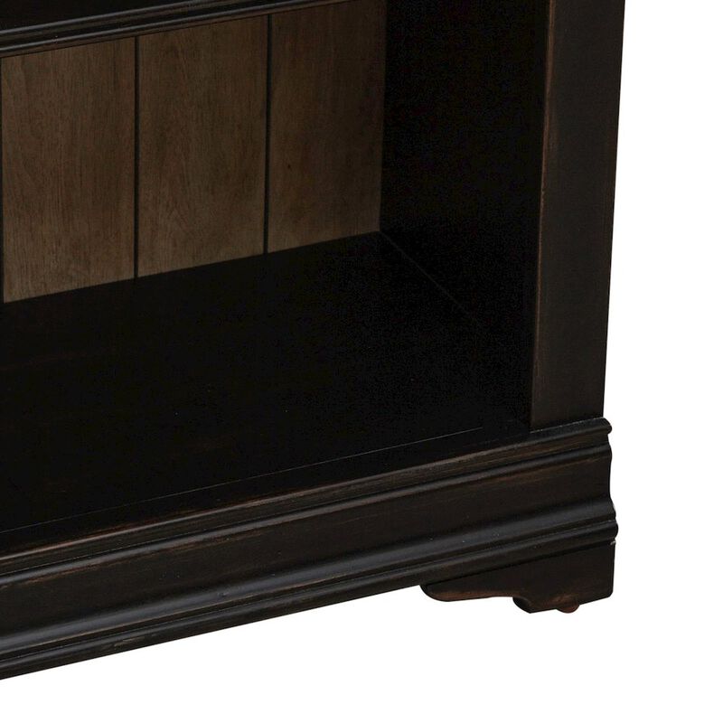 Liberty Furniture 2 Piece Bunching Bookcase Set for Home Office - Aged Charcoal,Rub Thru & Caramel image number 6
