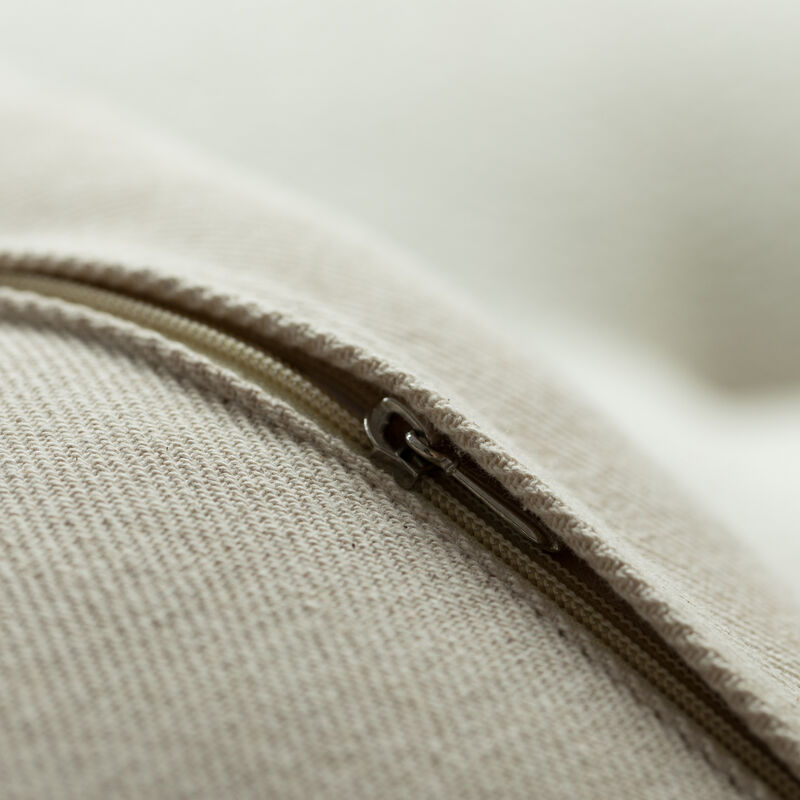 16" Handwoven Cotton Throw Pillow Cover with Layered Random String Pattern, Natural