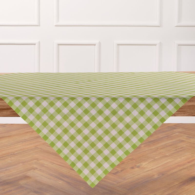 Solino Home Morgan Check 100% Linen Table Throw &ndash; Handcrafted, Machine Washable, Perfect for Holiday and Everyday Dining