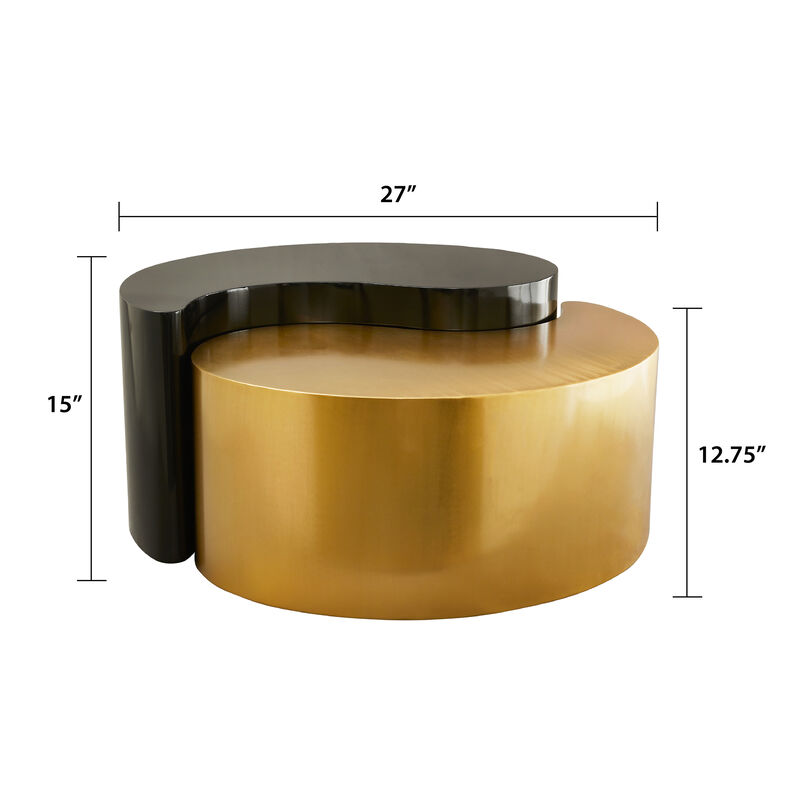 Zenavique Black & Gold Yin-Yang Coffee Table image number 2