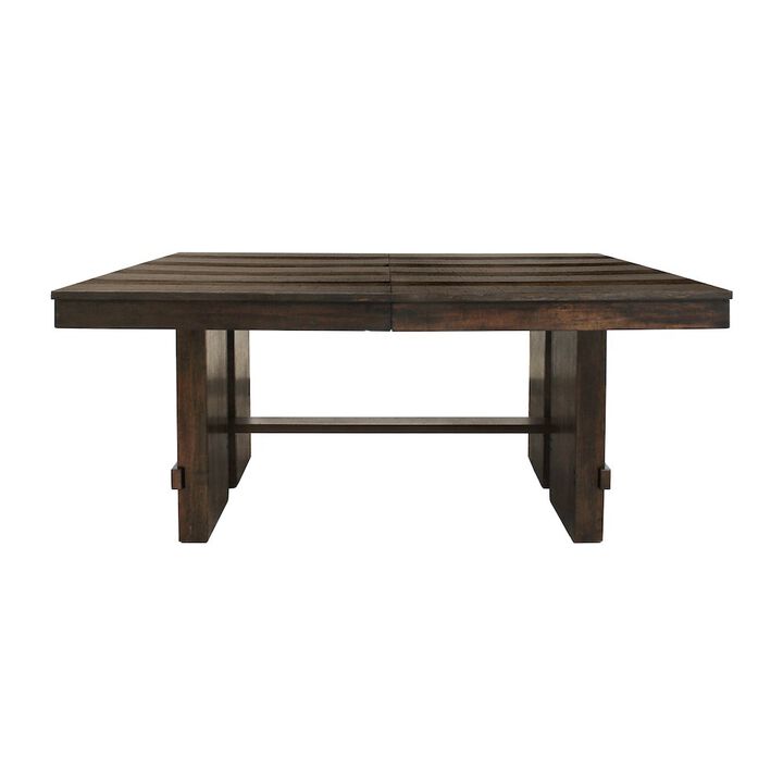 Alex Hanilton Dale Extendable Dining Table in Solid Acacia Wood with Antique Brown Finish