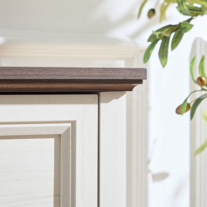 Wooden 5-Drawer Tall Dresser, Rustic Farmhouse Chest for Bedroom & Living Room