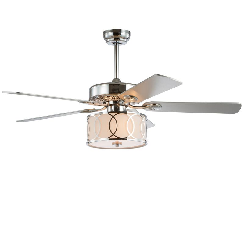 Circe Transitional Glam Drum Shade LED Ceiling Fan with Remote