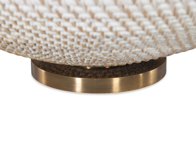 Kazan Large Plaster White Rattan Table Lamp image number 2