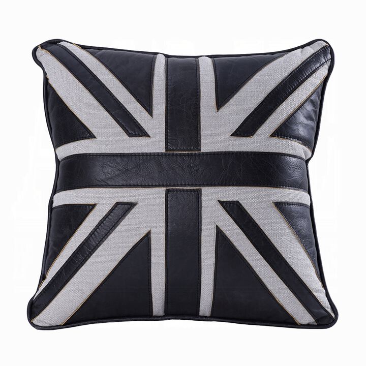 Bran Accent Pillow Set of 2, Union Jack Top Grain Leather