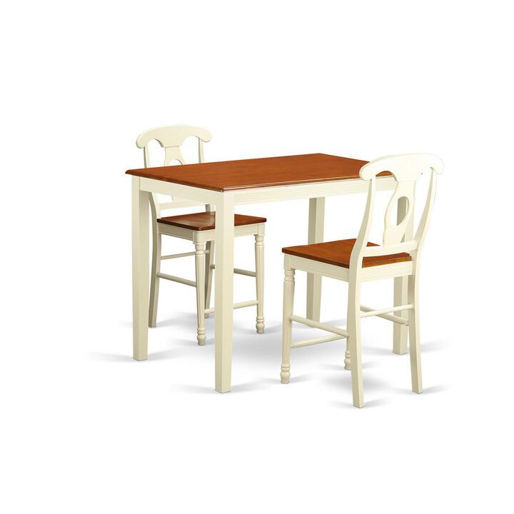 East West Furniture 3  PC  Dining  counter  height  set  -  Dining  Table  and  2  counter  height  Chairs.