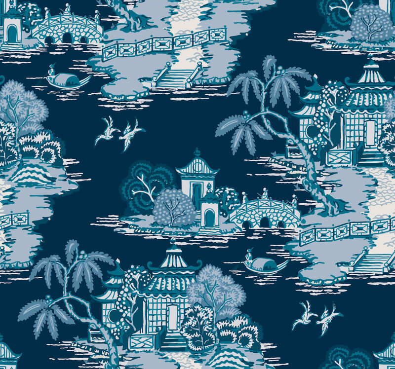 Pagoda And Sampan Scenic Wallpaper image number 2