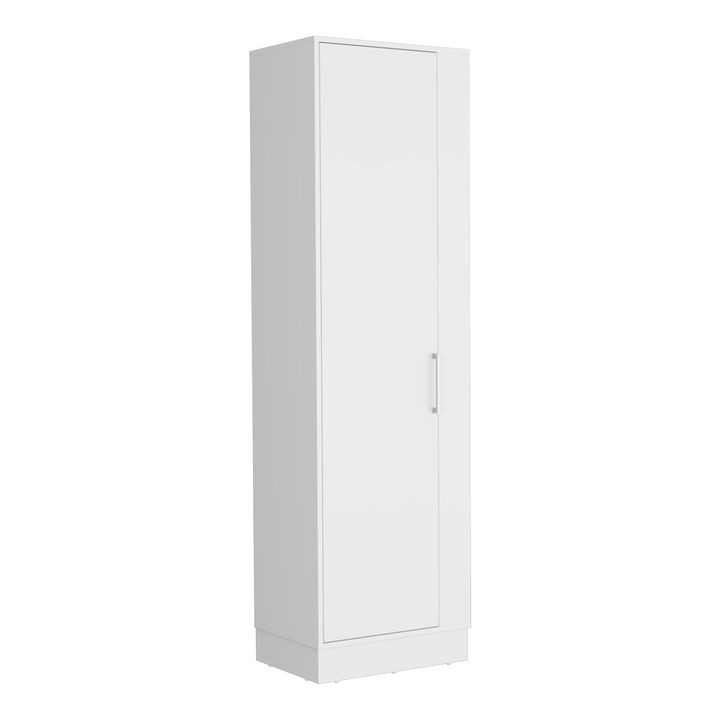 Lilo Storage Cabinet, Broom Hangers, Internal Shelves -White