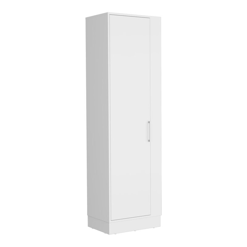 Lilo Storage Cabinet, Broom Hangers, Internal Shelves -White