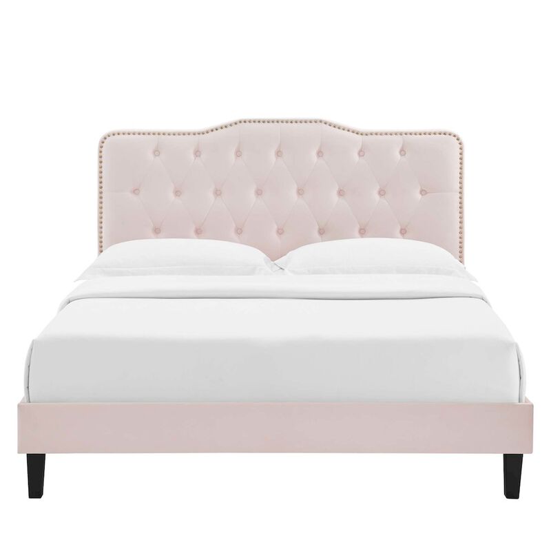 Amber Performance Velvet Queen Platform Bed image number 7