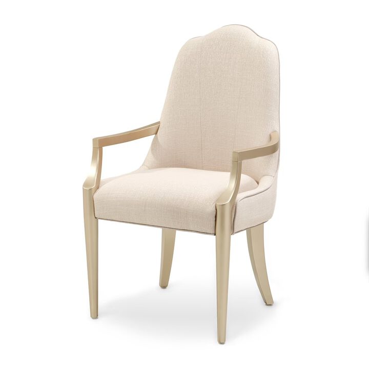 Michael Amini Malibu Crest Dining Arm Chair - Chardonnay Qty 1