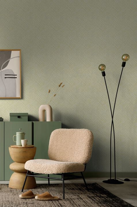 Flora Herringbone Weave Beige Wallpaper 47481
