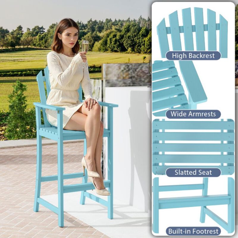Hivvago Tall Adirondack Chair with Armrests and Footrest for Deck image number 3