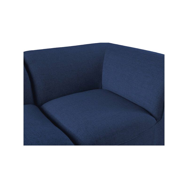 Meridian Furniture Miramar Navy Durable Linen Textured Corner