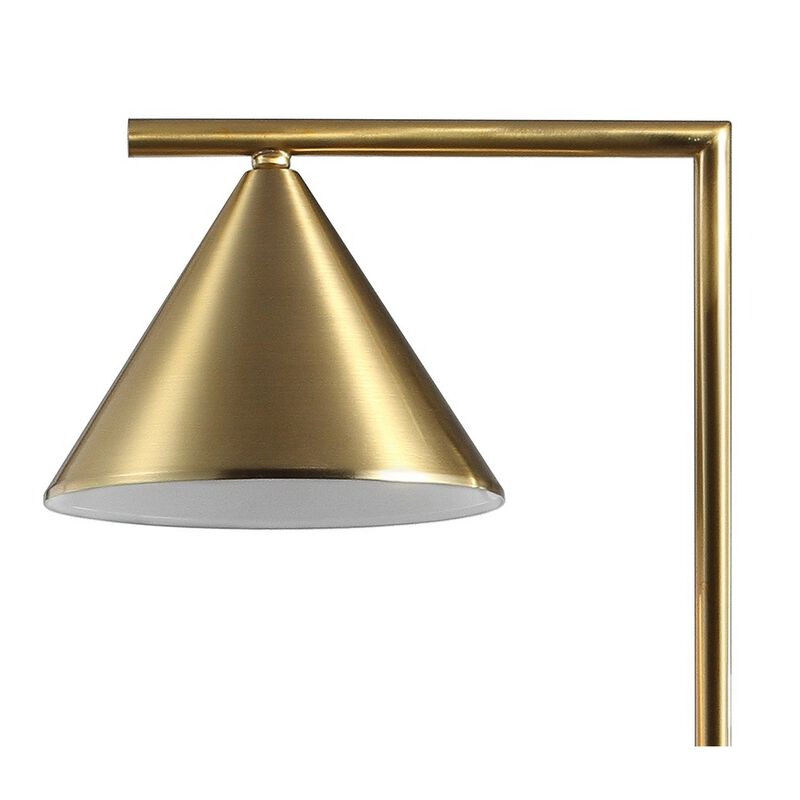 Chelsea Metal/Marble Cone Shade LED Floor Lamp