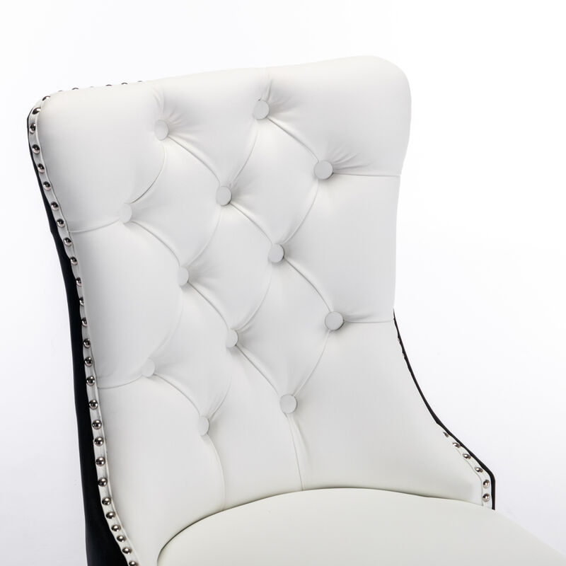 Streamdale Contemporary PU & Velvet Dining Chair Set image number 6