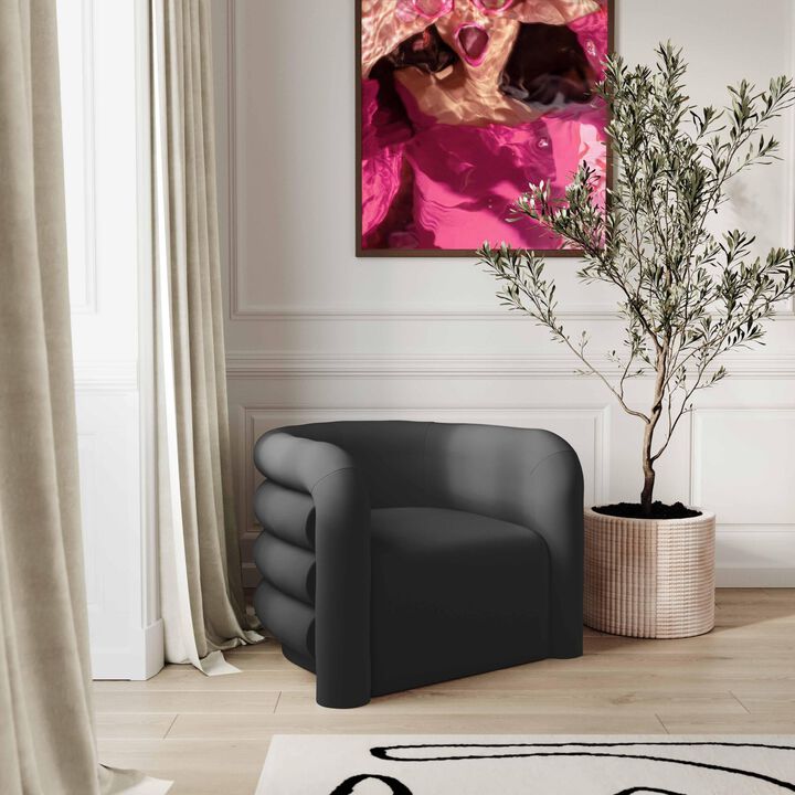 Casafoyer Curves Black Velvet Lounge Chair