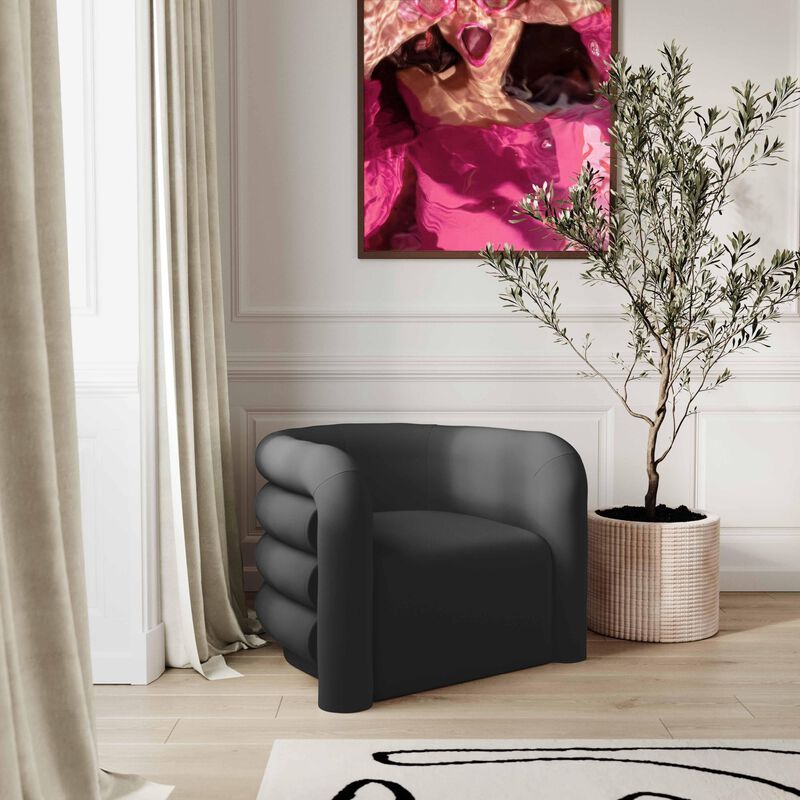 Casafoyer Curves Black Velvet Lounge Chair image number 1